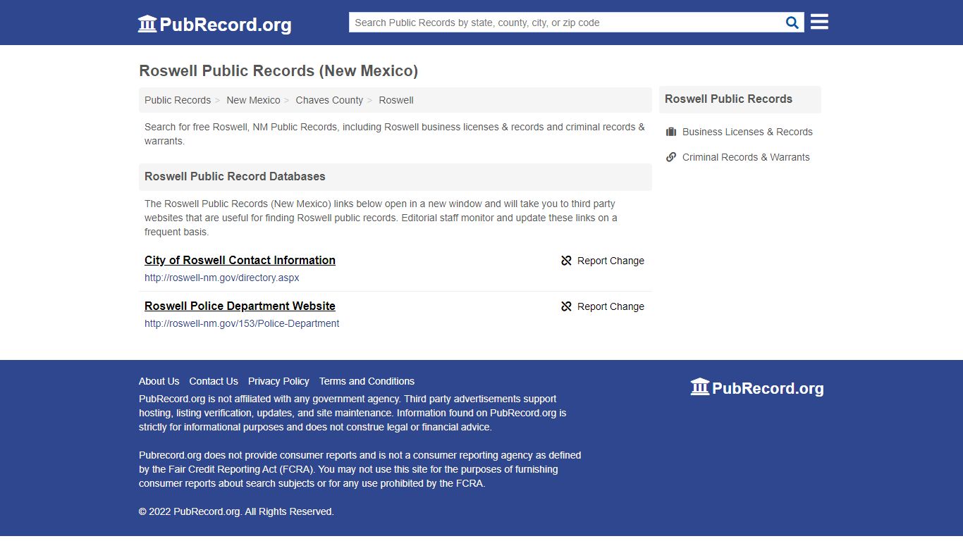 Free Roswell Public Records (New Mexico Public Records) - PubRecord.org