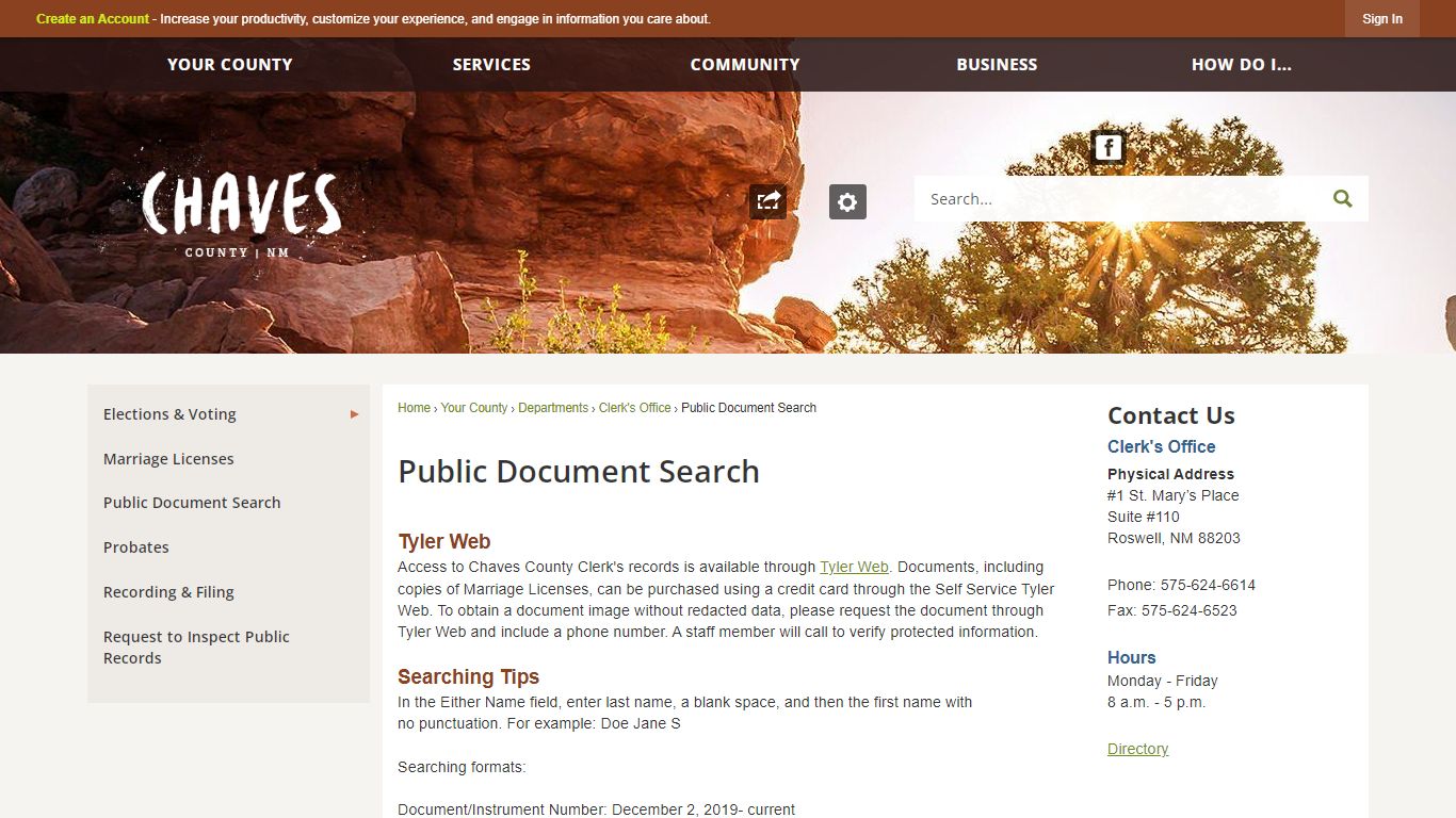 Public Document Search | Chaves County, NM